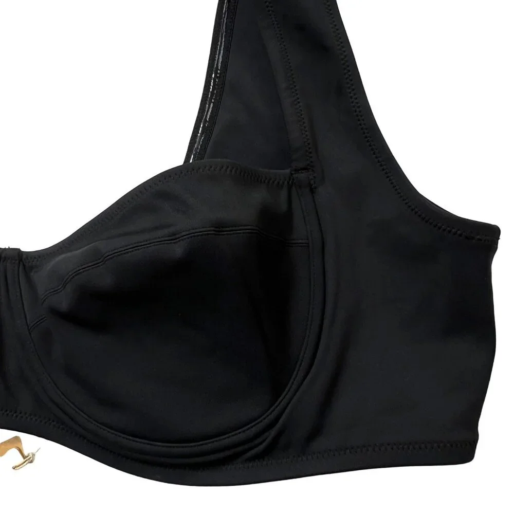 SKIMS Black Underwire Bikini Top